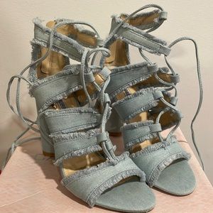 Cape Robbin Jean Tie Up Heels